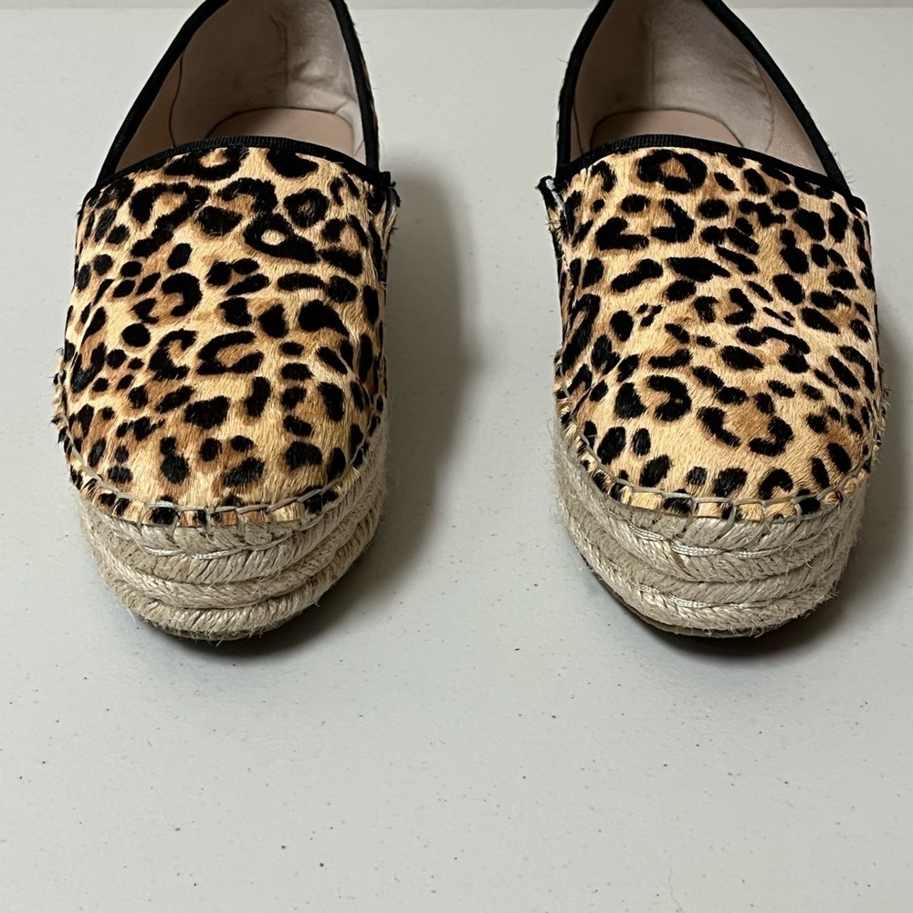 Steve Madden Alexia Leopard Print Calf Hair Platform Espadrille Flat size 9.5M - Picture 2 of 12